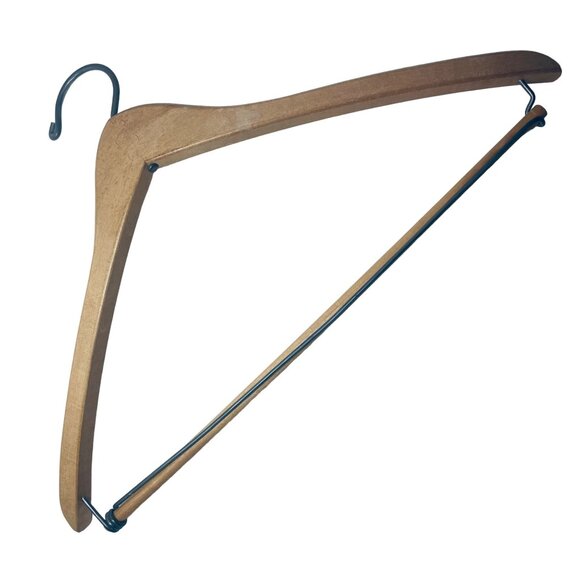 Vintage Hart Schaffner & Marx Wood Locking Suit Hanger 17" Wishbone Grand Rapids - Picture 12 of 12